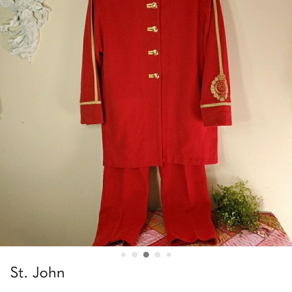 St. John Red Ensemble with Gold Accents